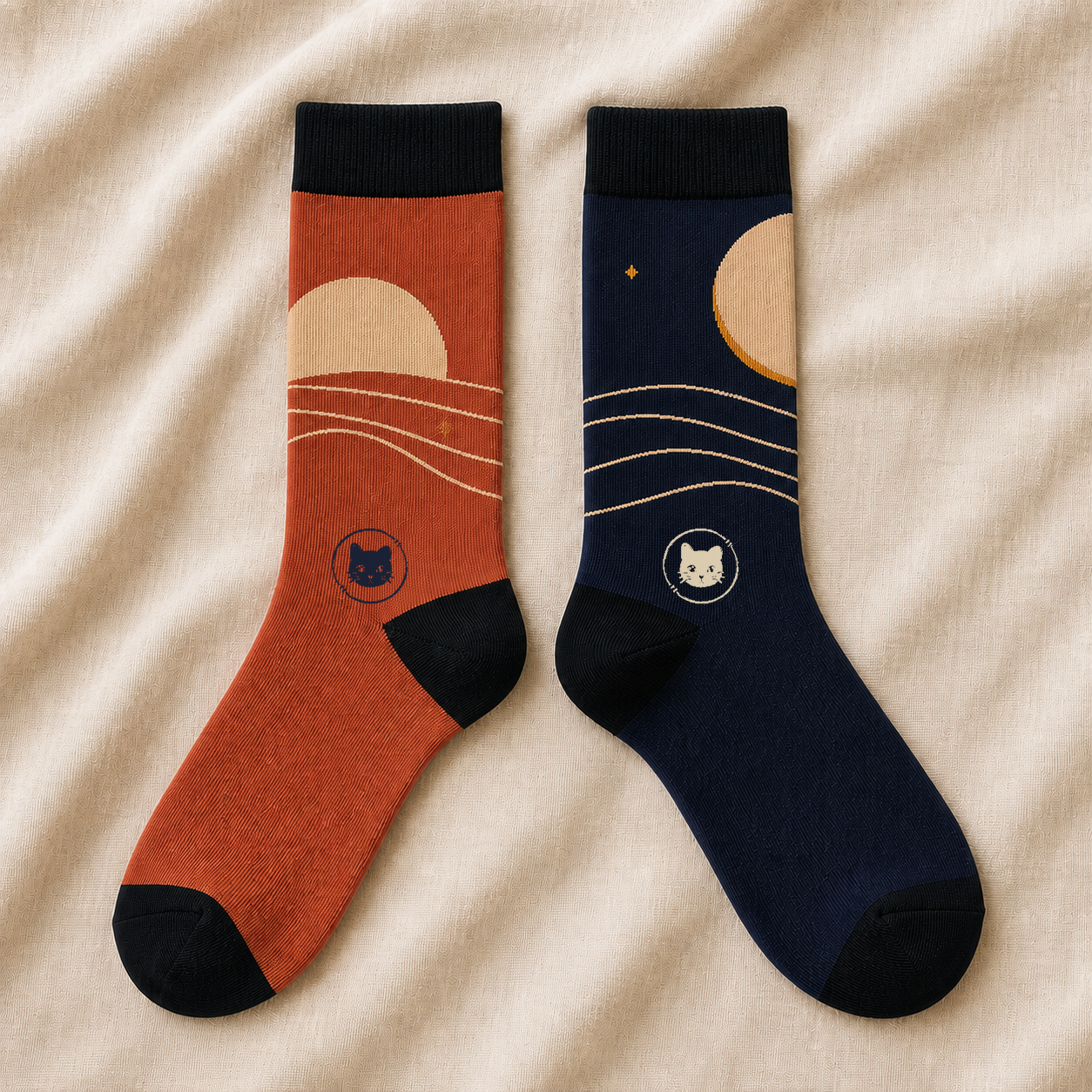 The Horizon Pair — Mismatched Art Crew Socks