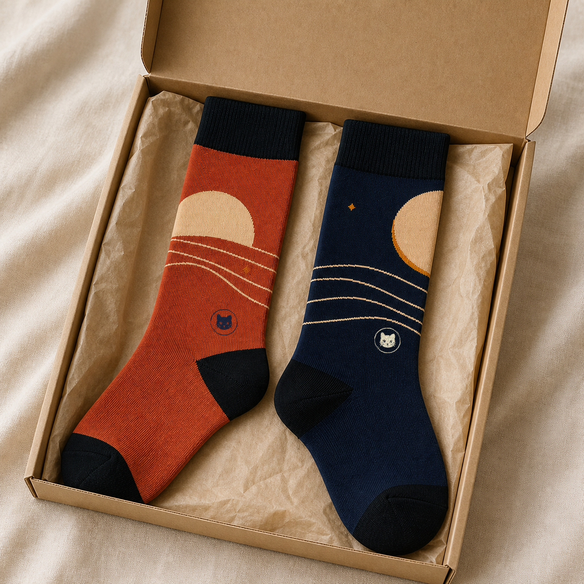 The Horizon Pair — Mismatched Art Crew Socks