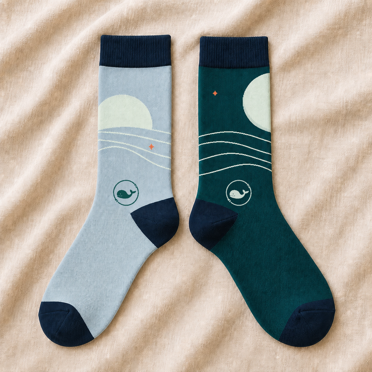 The Horizon Pair — Mismatched Art Crew Socks