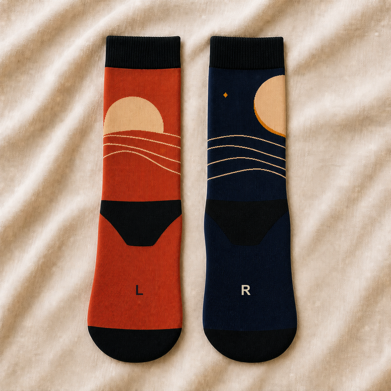 The Horizon Pair — Mismatched Art Crew Socks