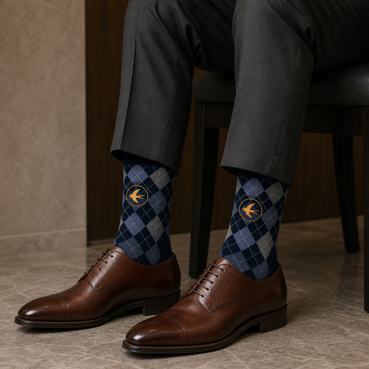 The Heritage Pair — Fine Argyle Dress Socks