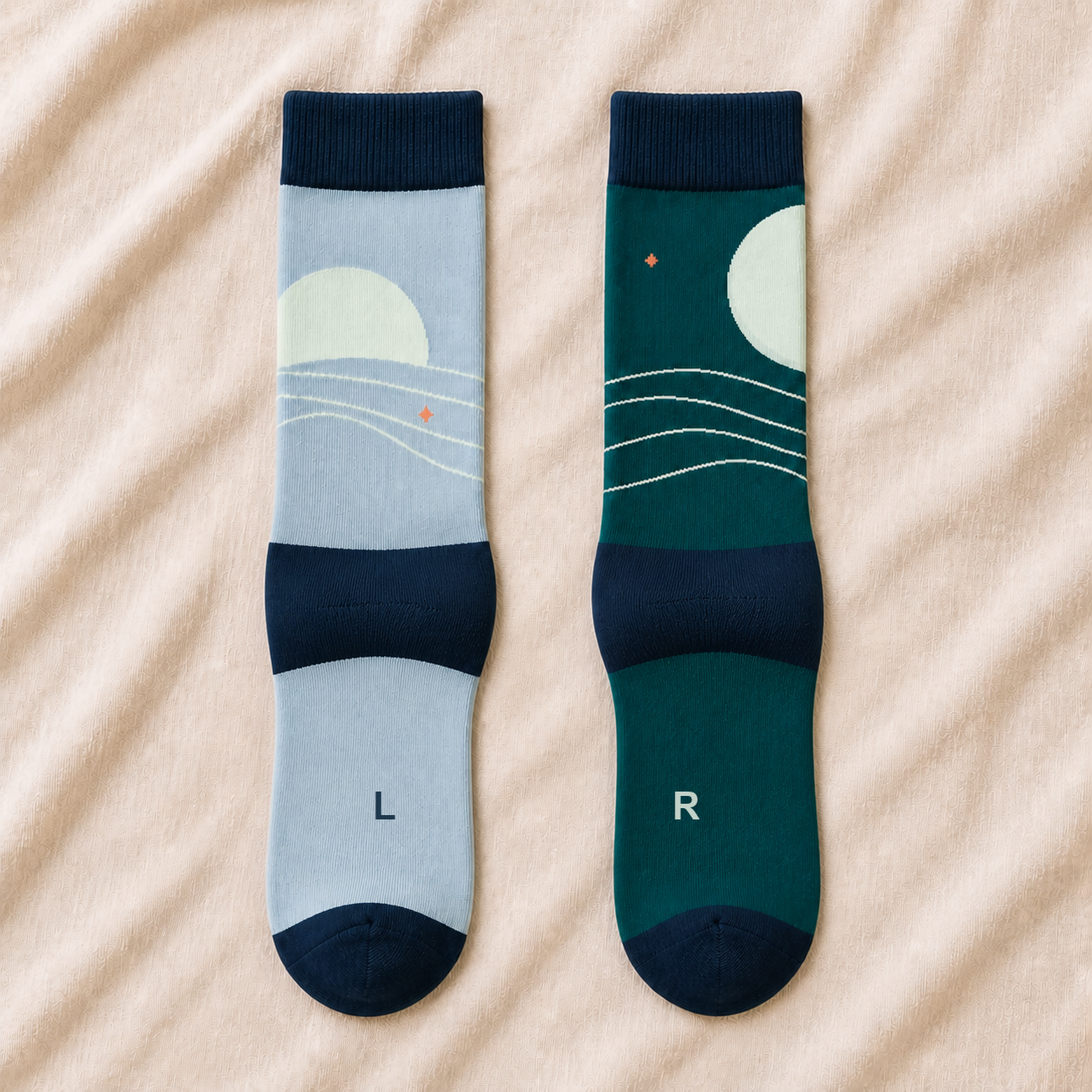 The Horizon Pair — Mismatched Art Crew Socks