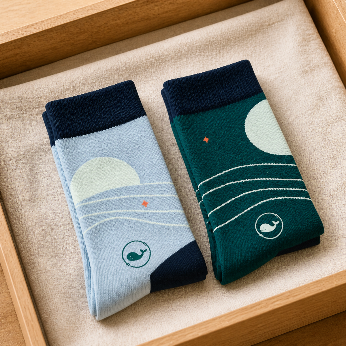 The Horizon Pair — Mismatched Art Crew Socks