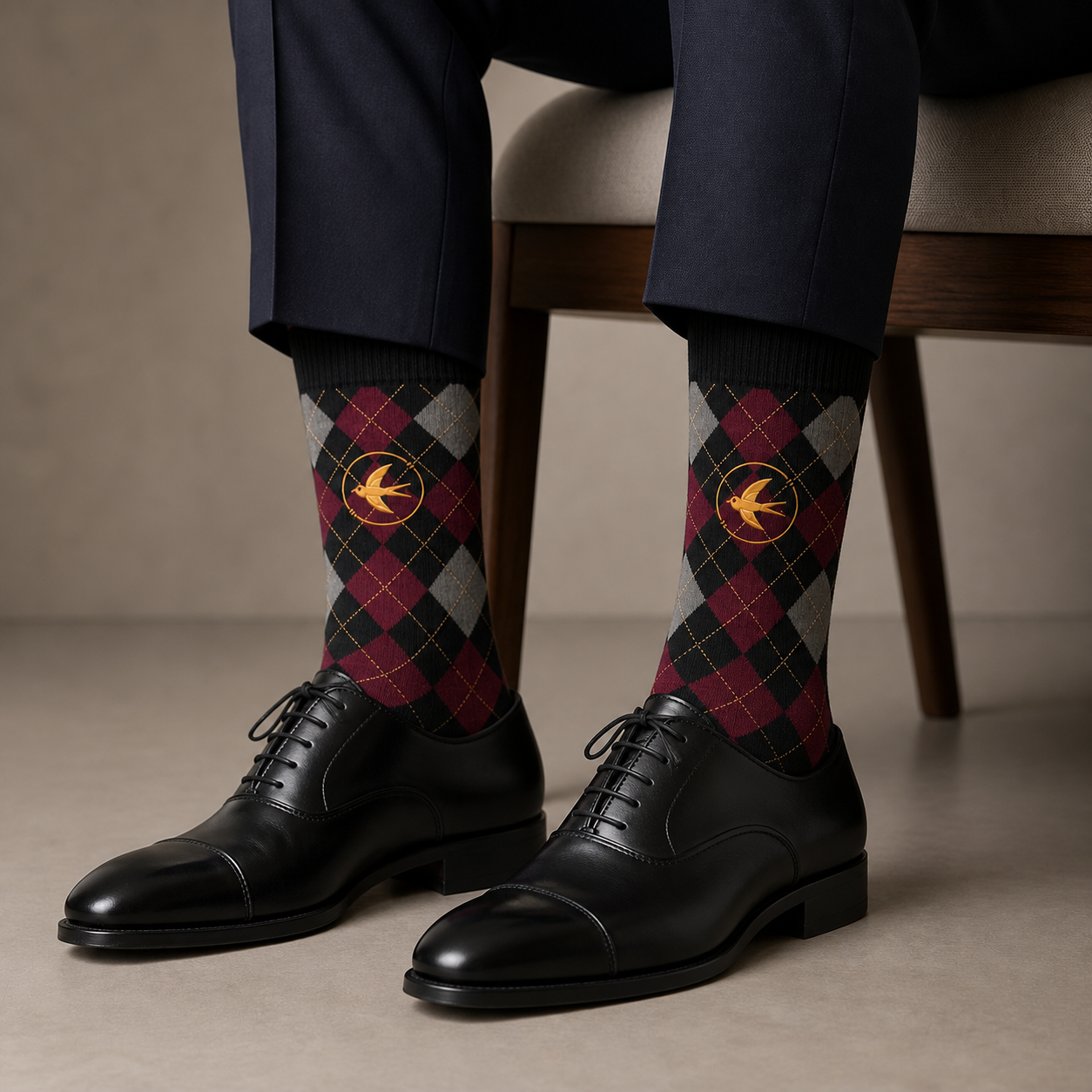 The Heritage Pair — Fine Argyle Dress Socks