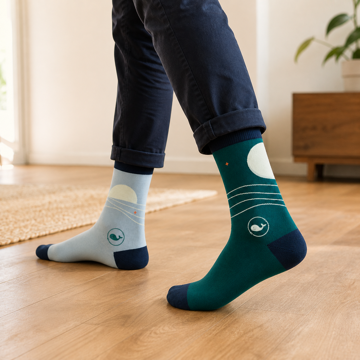 The Horizon Pair — Mismatched Art Crew Socks
