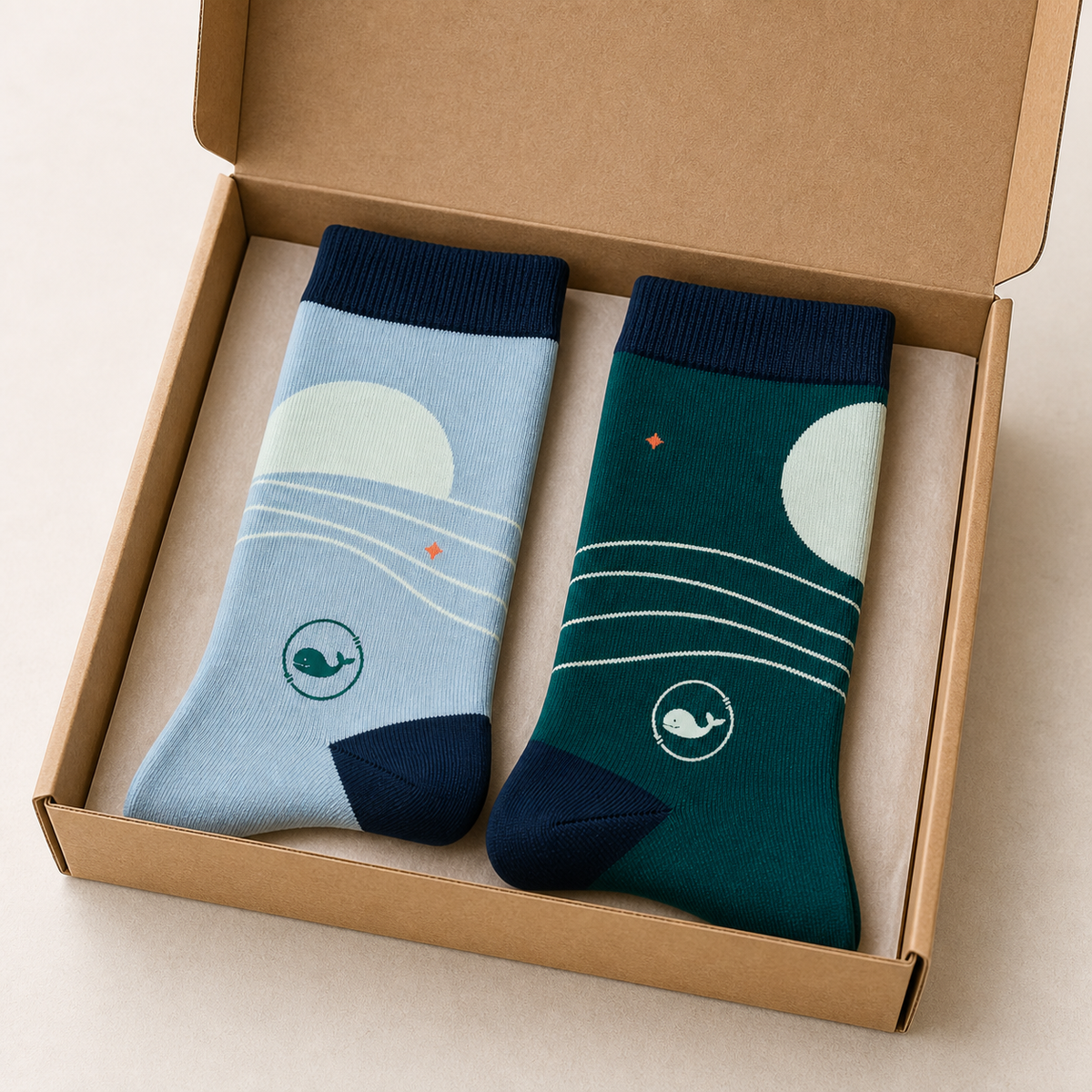 The Horizon Pair — Mismatched Art Crew Socks