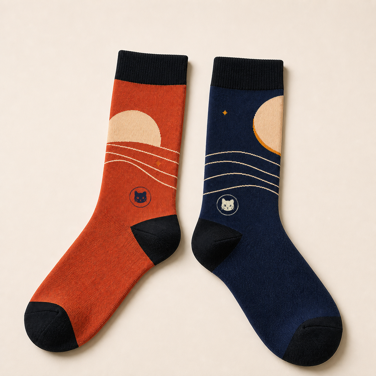 The Horizon Pair — Mismatched Art Crew Socks