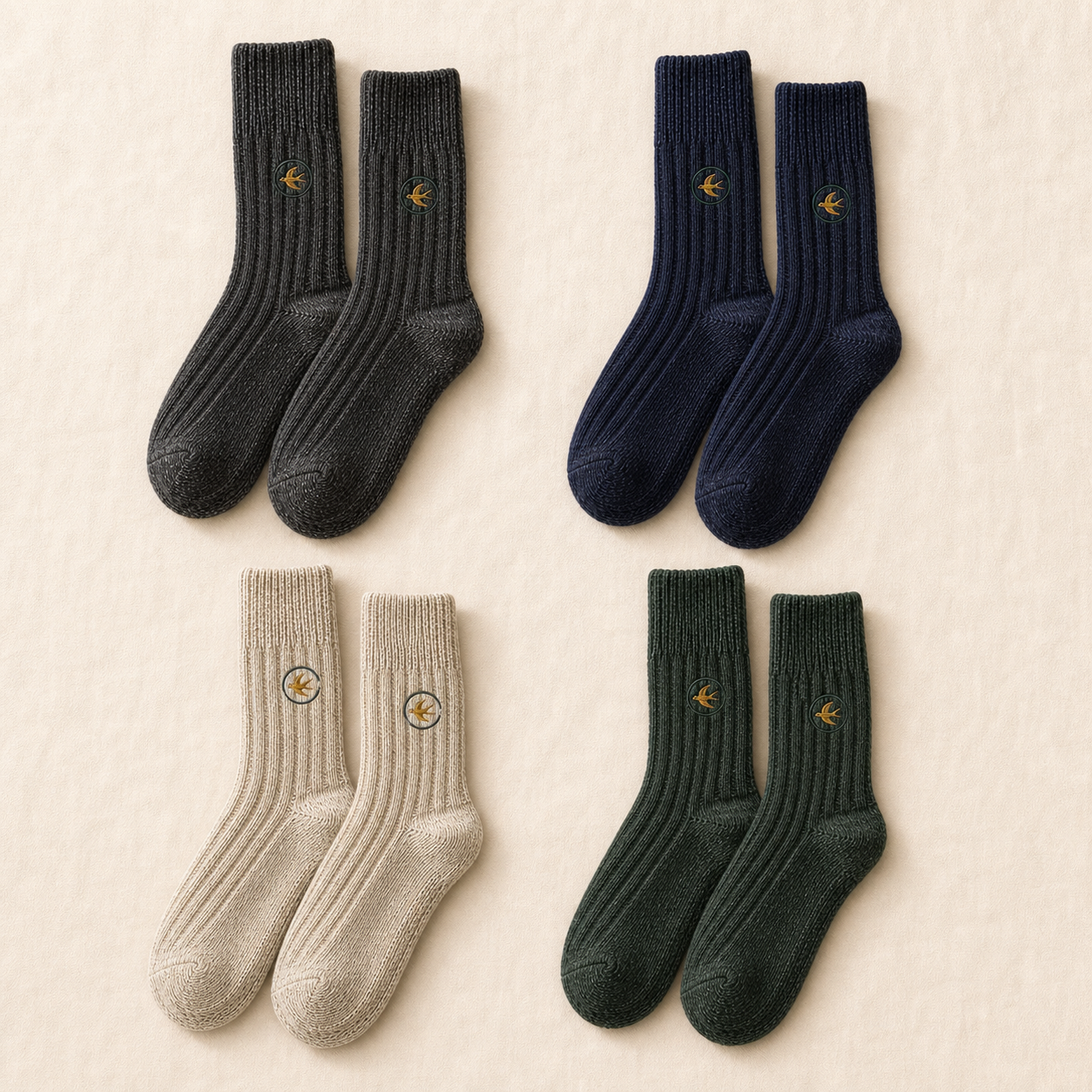The Winter Pair — Ribbed Crew Socks