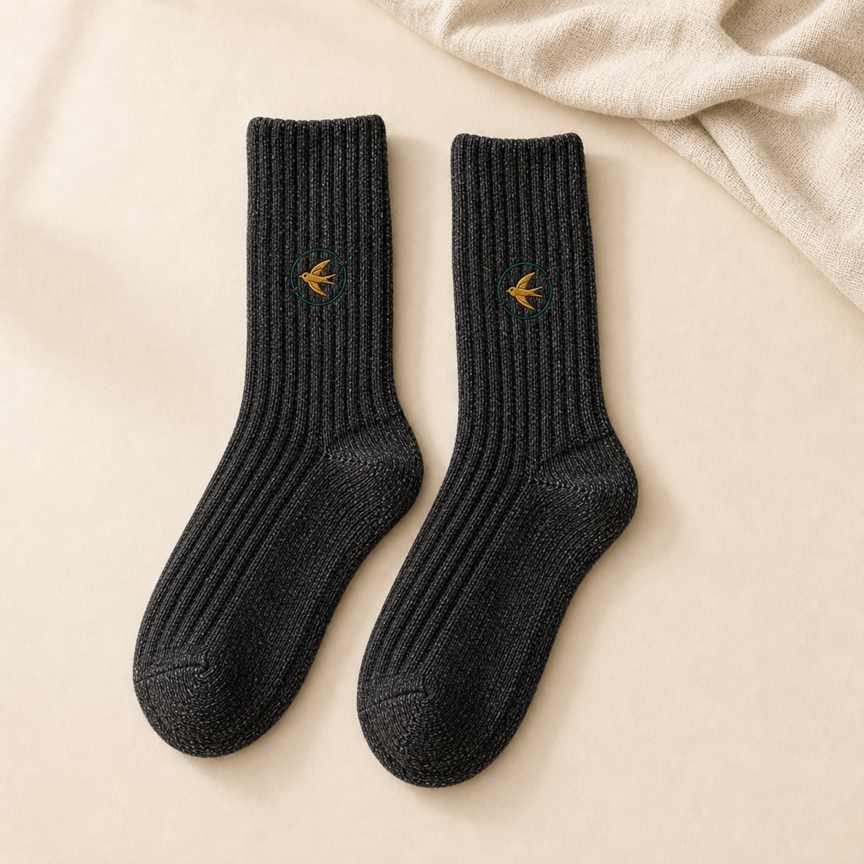 The Winter Pair — Ribbed Crew Socks