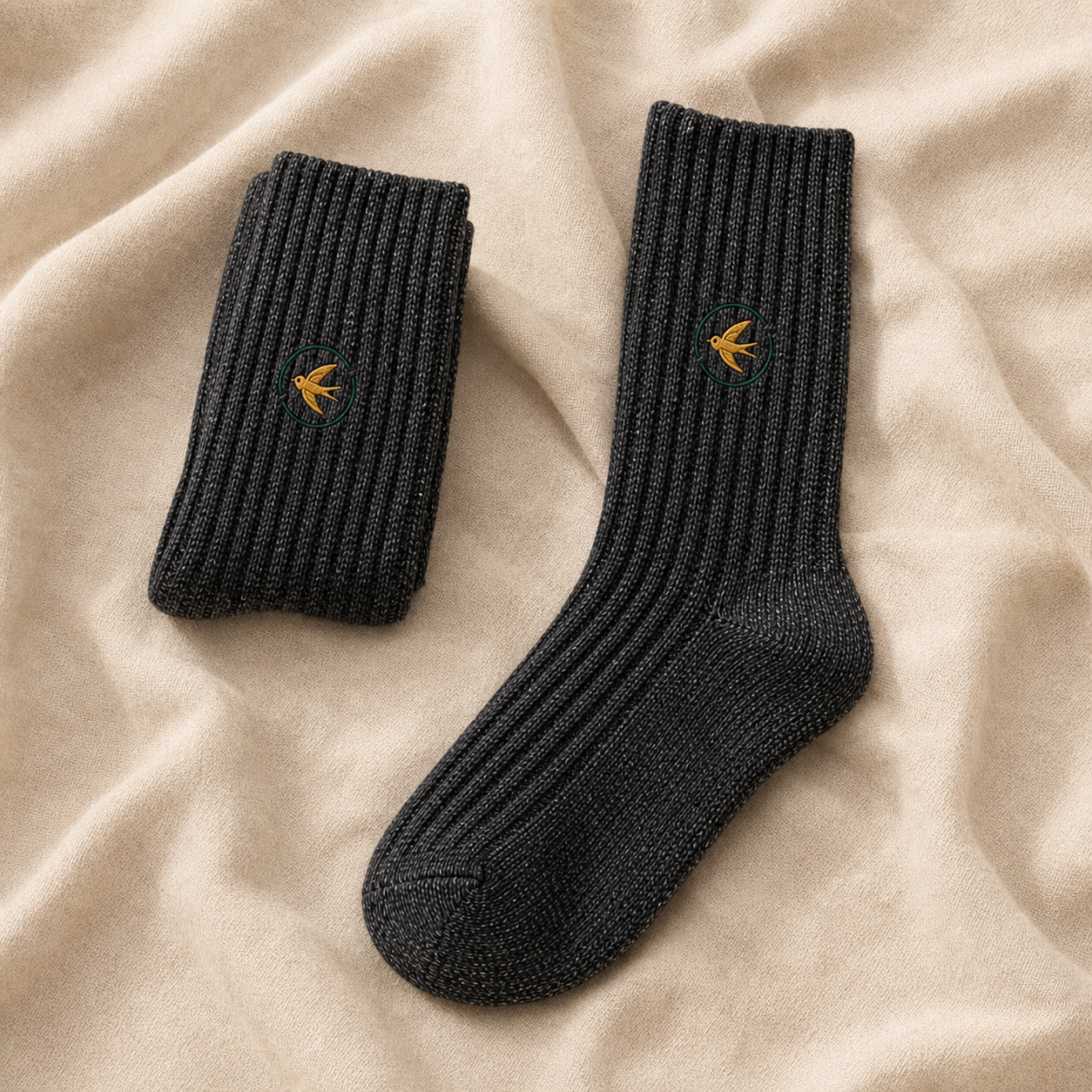 The Winter Pair — Ribbed Crew Socks